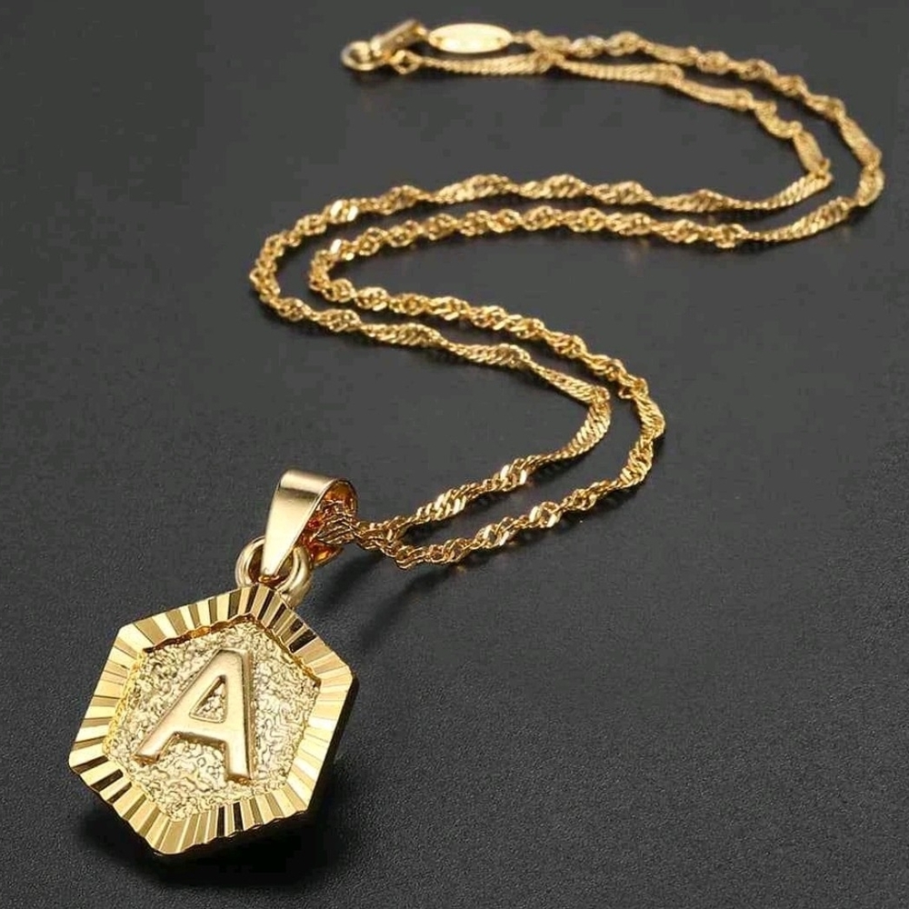 Gold Initial Pendant Necklace